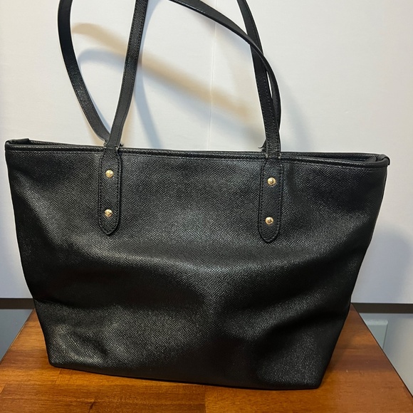 Coach Black Leather City Tote Bag - Picture 2 of 16